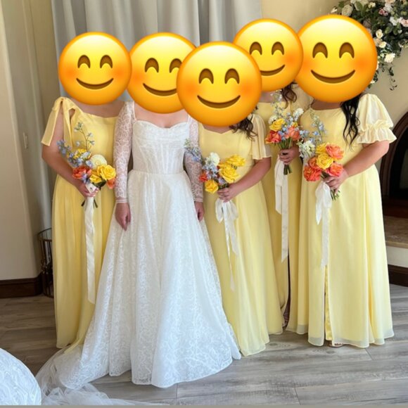 Reverly Bridesmaids Madeline Convertible Chiffon Dress 14P - Picture 3 of 9